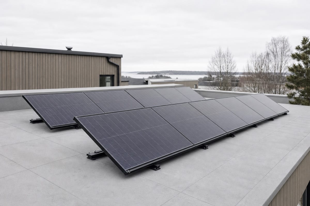 Solpaneler installerade på tak